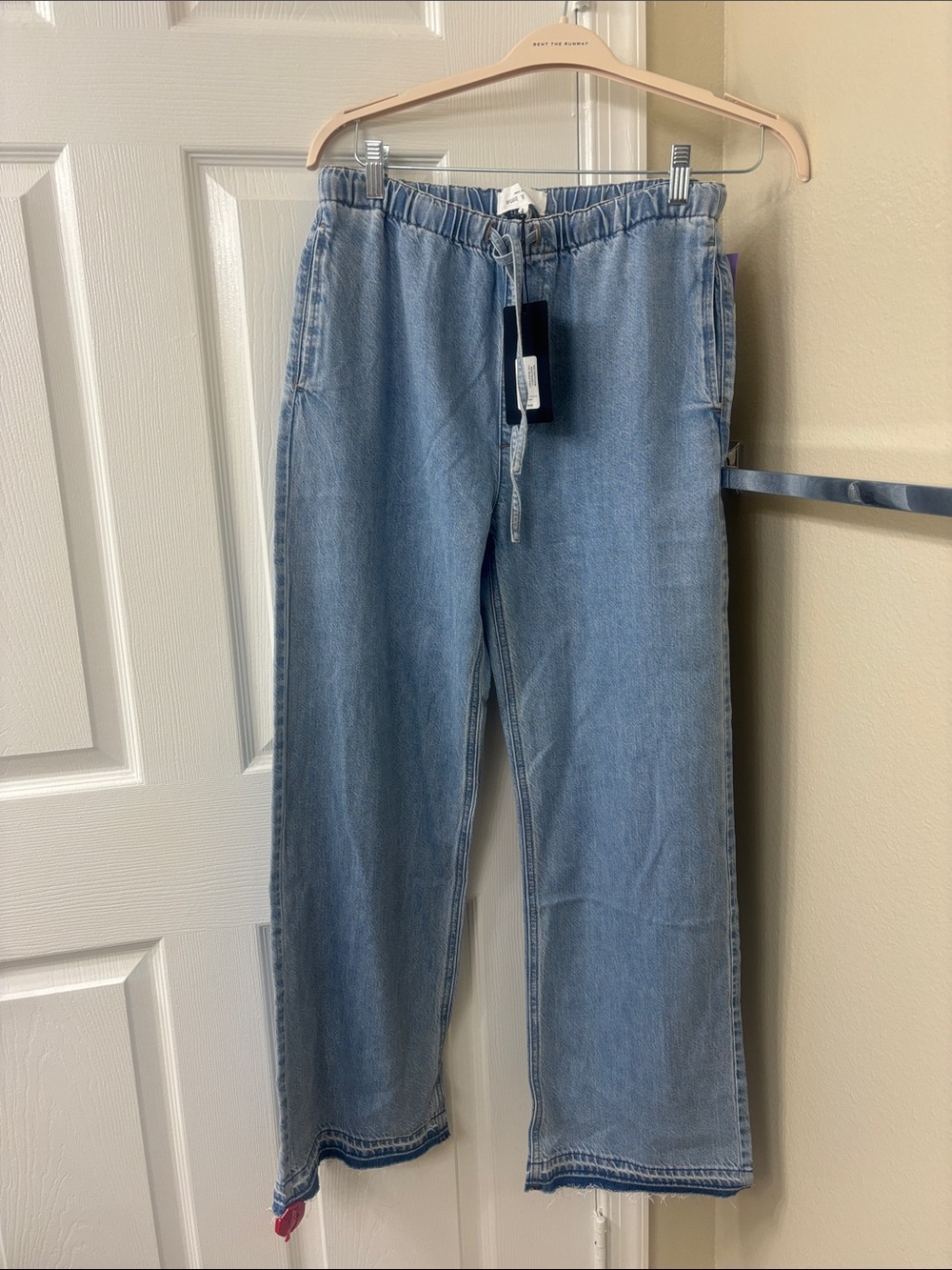 Rag & Bone Relaxed Light Wash Drawstring Jeans